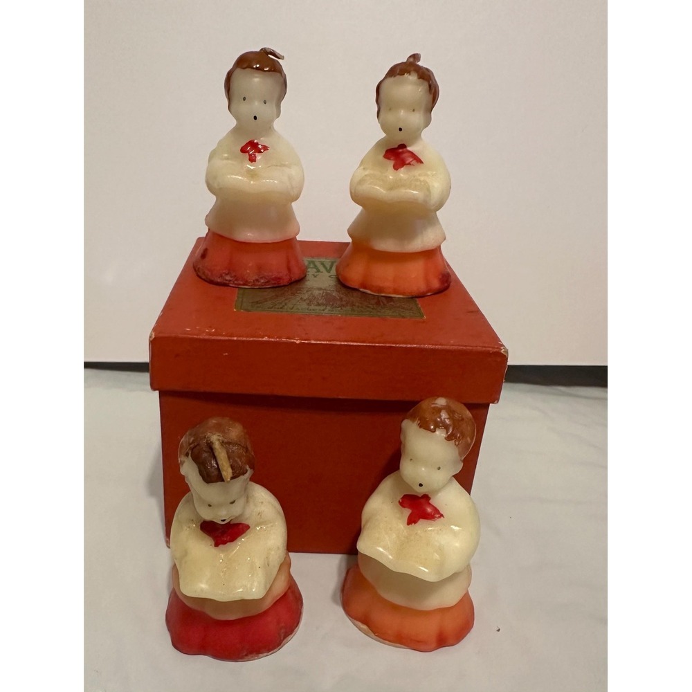 Vintage Christmas Tavern Novelty Candles In Box Choir Boys